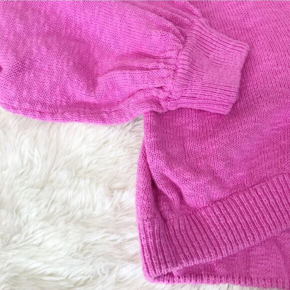 EXPRESS Pink Lace Up Sweater Oversized Pullover Tie Waist Casual Size Large New - Picture 8 of 12